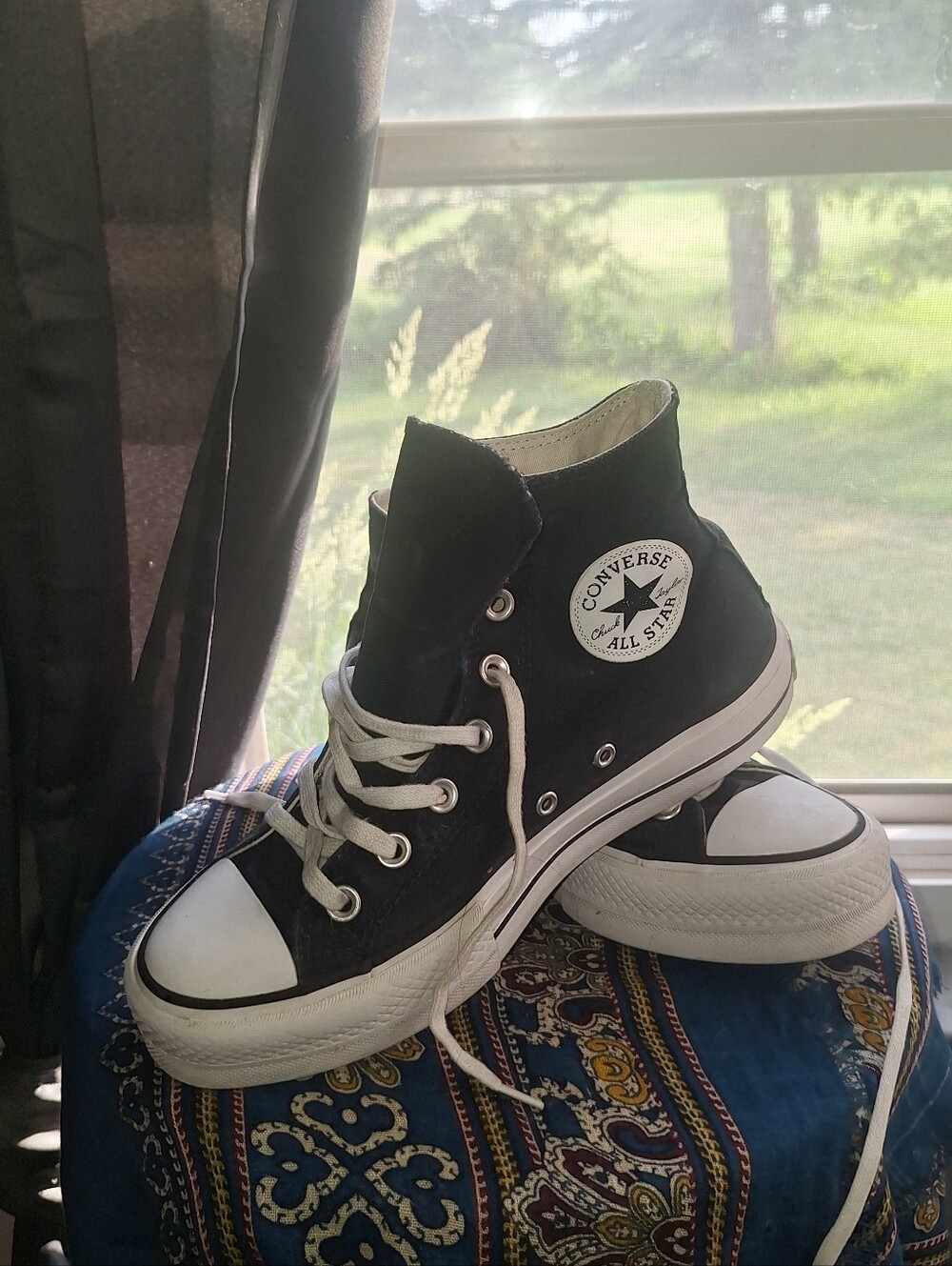 Converse Black & White High Platform Top Sneakers